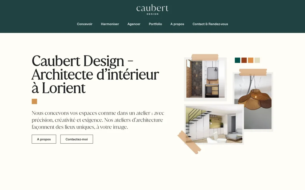 Page d’accueil du site Caubert Design